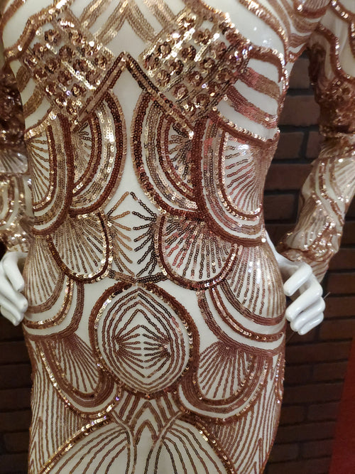 Rose gold studded sequence dress