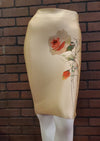 Tan body con skirt with flower