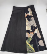 Leather patch Slit skirt