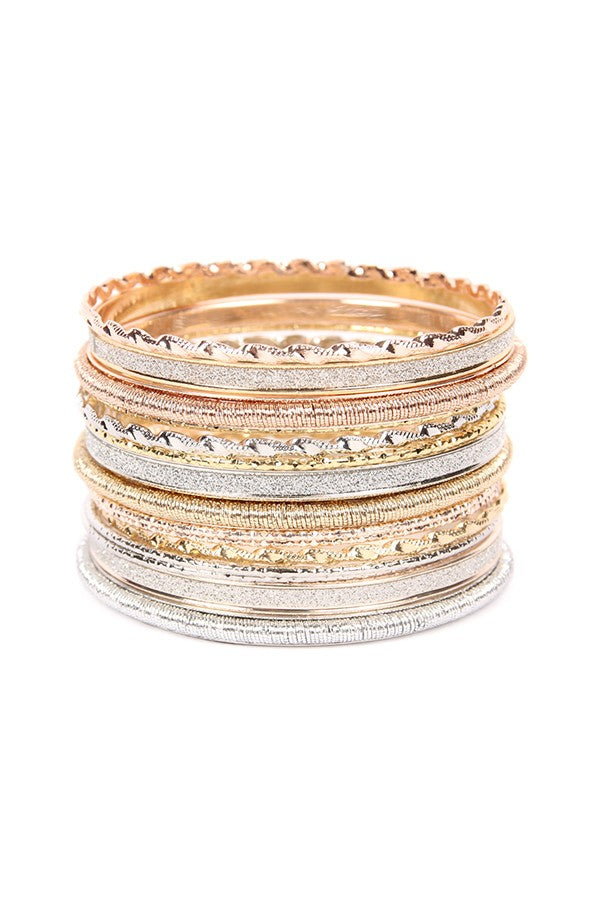 Embellished  bangle stacked bracelets