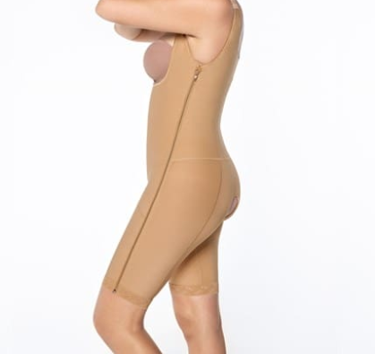 Power bodyshaper with thigh slimmer/ side zippers