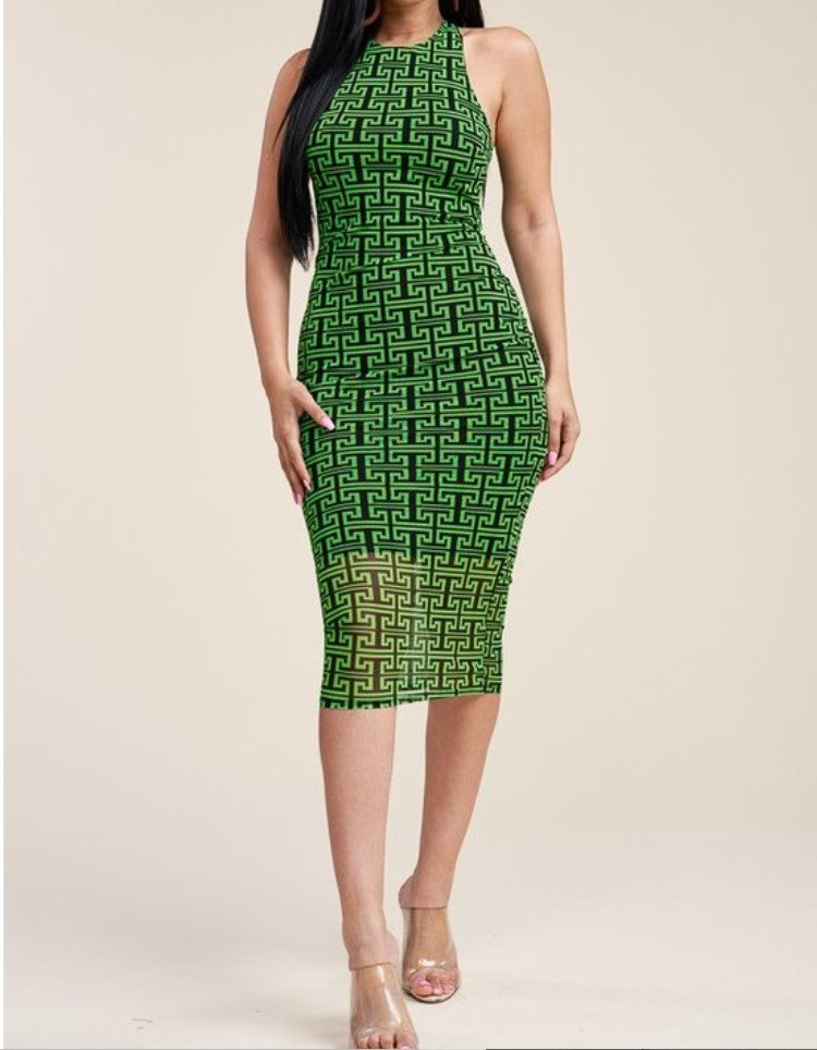 Green Mesh Wild Thoughts Dress
